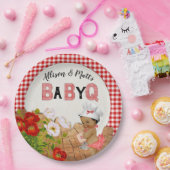 ベビーガールシャワーレッドジンガムベビーQバーベキュー ペーパープレート (パーティー)