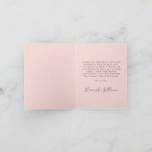 ベビーガールシャワーレトロキャリッジピンク金ゴールド サンキューカード (内部)