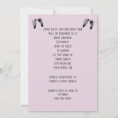 ベビーガールシャワー付きベビー足招待状 招待状 (裏面)