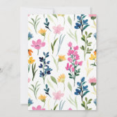 ベビーガールシャワー小さなワイルドフラワーウォーター色 招待状 (裏面)