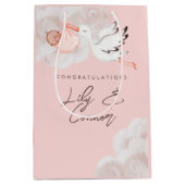 ベビーガールシャワー抱き枕 ミディアムペーパーバッグ (正面)