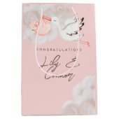 ベビーガールシャワー抱き枕 ミディアムペーパーバッグ (正面)