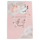 ベビーガールシャワー抱き枕 ミディアムペーパーバッグ (裏面)