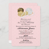 ベビーガールシャワー招待状ピンクプリンセス147 招待状 (正面/裏面)