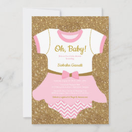 ベビーガールシャワー招待状、パジャマ、ロンパー 招待状