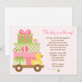 ベビーガールシャワー招待状 招待状 (正面/裏面)