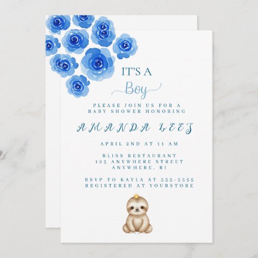 ベビーガールシャワー招待状 招待状 (正面/裏面)