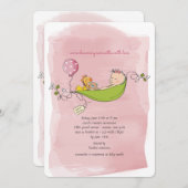 ベビーガールシャワー招待状 招待状 (正面/裏面)