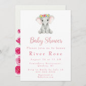 ベビーガールシャワー招待状 招待状 (正面/裏面)