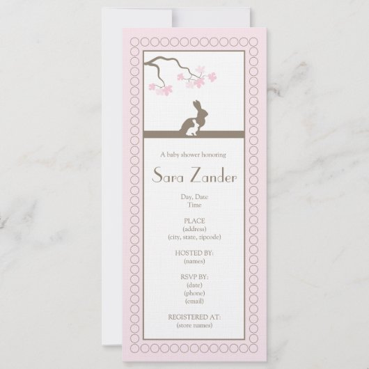 ベビーガールシャワー招待状 招待状 (正面)