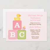 ベビーガールシャワー招待状 招待状 (正面/裏面)