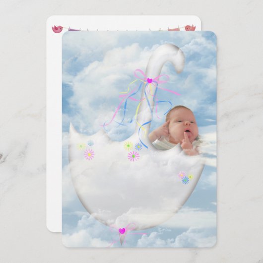 ベビーガールシャワー招待状 招待状 (正面/裏面)