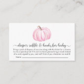 ベビーガールシャワー用かぼちゃおむつラッフルブック エンクロージャーカード (正面)