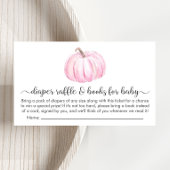 ベビーガールシャワー用かぼちゃおむつラッフルブック エンクロージャーカード