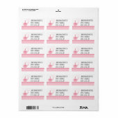 ベビーガールシャワー用のカスタマイズ可能住所 シール (フルシート)