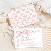ベビーガールシャワー用コケットピンクのボウブックス エンクロージャーカード