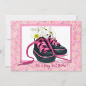 ベビーガールシャワー用スニーカー 招待状 (正面)