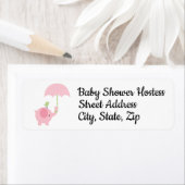 ベビーガールシャワー用差出人住所ラベル ラベル (インサイチュ)