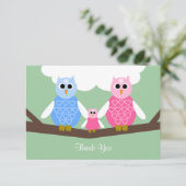 ベビーガールシャワー詩ありがとうフラット3.5 x 5カード サンキューカード (スタンド正面)