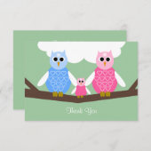 ベビーガールシャワー詩ありがとうフラット3.5 x 5カード サンキューカード (正面/裏面)