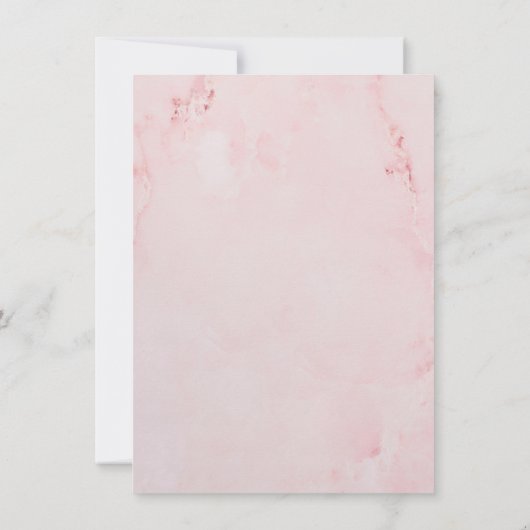 ベビーガールシャワー詩春葉グリーンリーピンク サンキューカード (裏面)