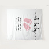 ベビーガールシャワー ウェルカムサイン フォトブース背景 タペストリー (正面(横))