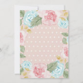 ベビーガールシャワー ウッドランドクマ 鹿 花のテント 招待状 (裏面)