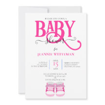 ベビーガールシャワー、ピンクブース、ピンクタイポグラフィ