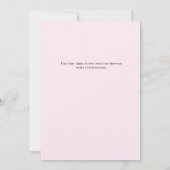 ベビーガールシャワー、ピンクブース、ピンクタイポグラフィ 招待状 (裏面)