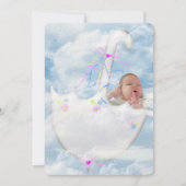 ベビーガールシャワー – ベビーイン雲 招待状 (正面)