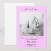 ベビーガールシャワー 招待状 (正面/裏面)