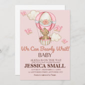 ベビーガールシャワー 招待状 (正面/裏面)