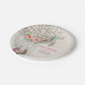 ベビーガールシャワーBOHOフローラドリームキャッチャー羽毛 ペーパープレート (アングル)