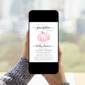 ベビーガールシャワーbyメールパンプキンピンクの水色 招待状