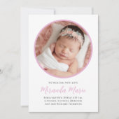 ベビーガールシンプルフォトス生まれたばかりのクリプトフローラピンク (正面)