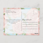 ベビーガールシンプル文字オーバーレイ生まれたばかりのフォトフローラ ポストカード (裏面)