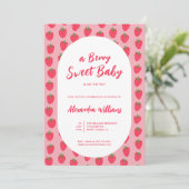 ベビーガールストロベリーベビーシャワー 招待状 (スタンド正面)