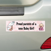 ベビーガールストークバンパーシールの新しい親 バンパーステッカー (車上)