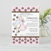 ベビーガールストークベビーシャワー招待状 招待状 (スタンド正面)