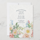 ベビーガールスプリンクル水彩赤面nホワイトフローラ 招待状 (裏面)