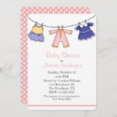 ベビーガールズウェア赤ちゃんシャワー招待状 招待状 (正面/裏面)