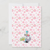 ベビーガールズピンクキツネベビーシャワー招待状 招待状 (裏面)