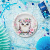 ベビーガールズフクロウフローラ ペーパープレート (パーティー)