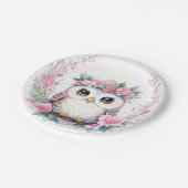ベビーガールズフクロウフローラ ペーパープレート (アングル)