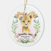 ベビーガールズマイ初めてのクリスマスウォーターカラーライオンカブ セラミックオーナメント (左)