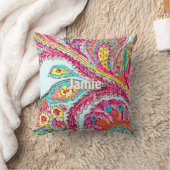 ベビーガールズルームピーコックペイズリータンジェリン クッション (ブランケット)