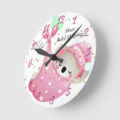 ベビーガールズルーム用時計 ラウンド壁時計 (傾斜)