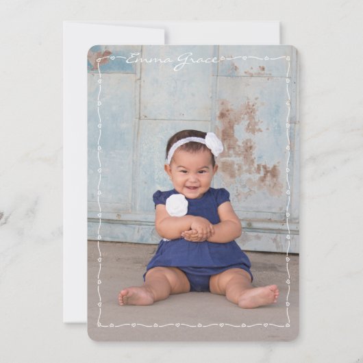 ベビーガールズワンイヤーパーティの招待状 招待状 (裏面)