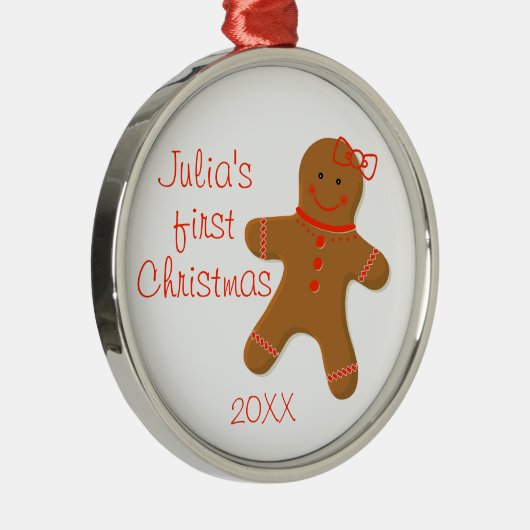 ベビーガールズ初めてのクリスマスジンジャーブレッド メタルオーナメント (右)