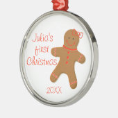 ベビーガールズ初めてのクリスマスジンジャーブレッド メタルオーナメント (左)